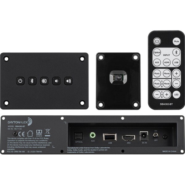 Main product image for Dayton Audio SBA302-BT Sound Bar Amplifier Kit with BT and IR Remote300-880